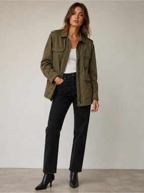 Lily Aldridge for Velvet Olive Military Utility Jacket 100% Cotton XS/S/M